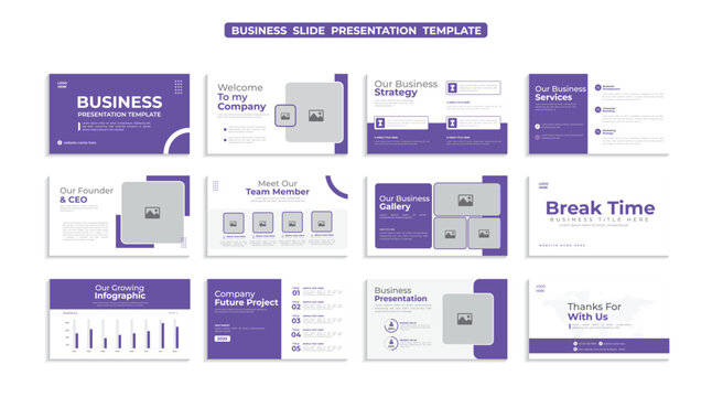 Creative business presentation slides template design set