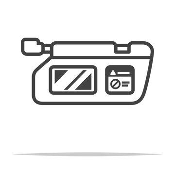 Sun visor car interior icon transparent vector isolated
