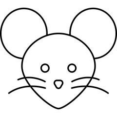 Obraz premium Mouse face single icon
