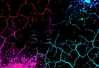 Cracks neon paint texture grunge background brush