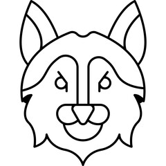 Wolf face single icon