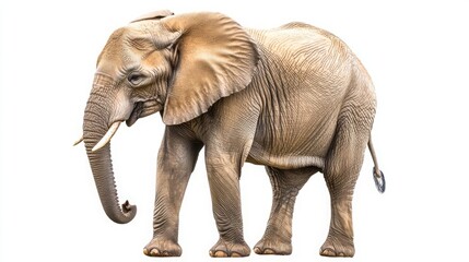 Obraz premium Elephant Isolated on White Background
