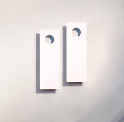 white hotel privacy room card with shadow