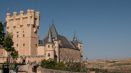 Towers of the Alcazar castle of Segovia (Spain)
