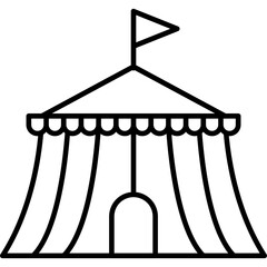 Circus tent single icon