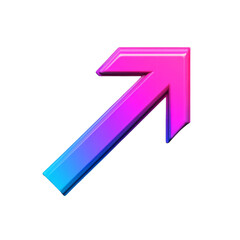 Minimalist infographic arrow sign with a subtle gradient and soft rounded edges isolated on a transparent background 