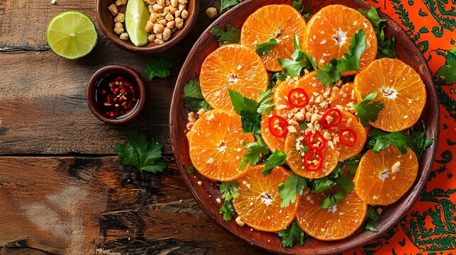 Nhoam Kroch (Mandarin Orange Salad) (Cambodian Cuisine)