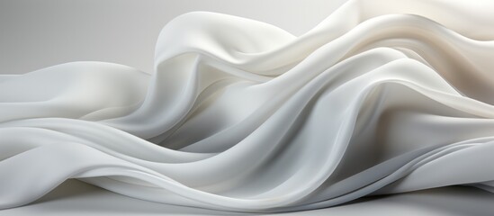 Obraz premium A soft, flowing arrangement of white fabric creating a serene, elegant atmosphere.