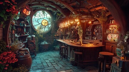 Obraz premium lofi magic fantasy world interior