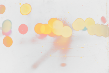 Abstract blurred city lights at night with vintage film grain.