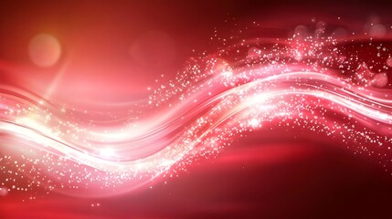 A red background with a white line that has a lot of sparkles