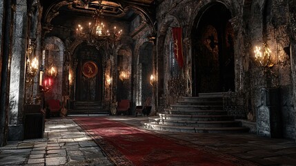 Fototapeta premium Vampire Castle in a Desolate Land interior