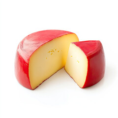 Edam Cheese Wheel isolated in white