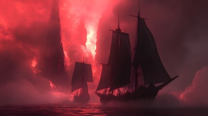 Sailing into the Crimson Sky