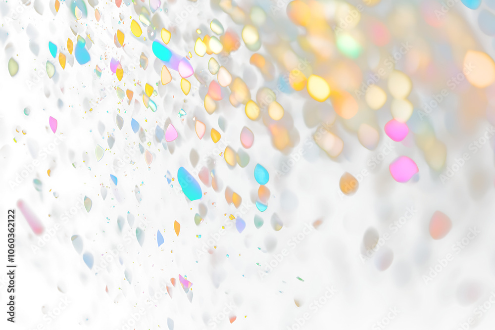 Poster Abstract bokeh transparent  background with colorful lights blurred.