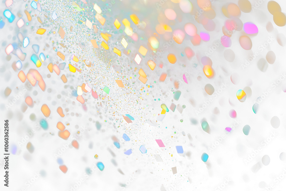 Poster Abstract transparent  background with colorful bokeh lights on black surface.