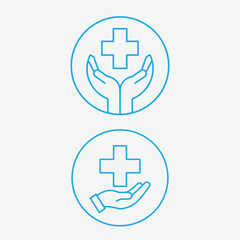 Medical and healthcare protection vector icon