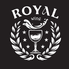 Vintage illustration of wine glass logo