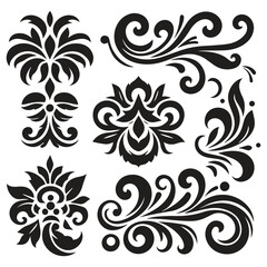 ornament Vintage Decorative Floral  Elements, ai generated