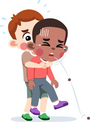 Kid Helping Saving a Choking Friend