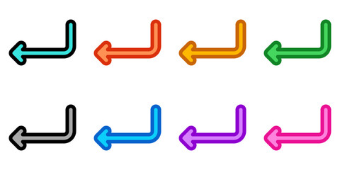 Editable enter, new line, arrow vector icon. Part of a big icon set family. Perfect for web and app interfaces, presentations, infographics, etc