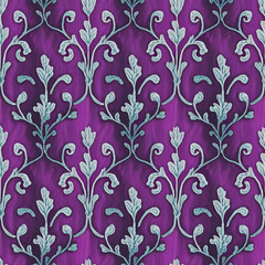 acanthus pattern, surface design pattern, soft watercolor illustration