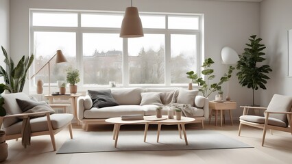 Modern Minimalist Living Space with Large Windows, Natural Light, and Earthy Decor Creating an Inviting Ambiance (89)