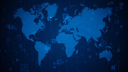 Technology tunnel digital business corporate abstract particles hex presentation broadcast background