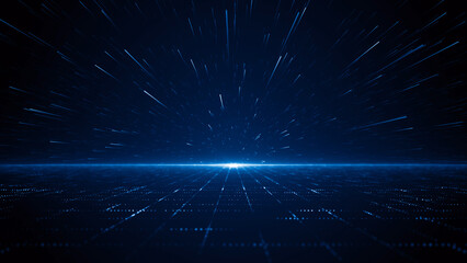 Fototapeta premium Technology tunnel digital business corporate abstract particles hex presentation broadcast background