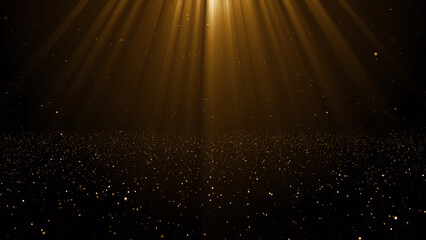 Gold particles golden dust bokeh event awards trailer titles cinematic concert openers luxury celebration background