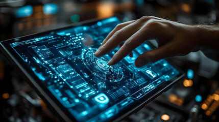 Obraz premium Digital Interface Tablet Screen Illustration