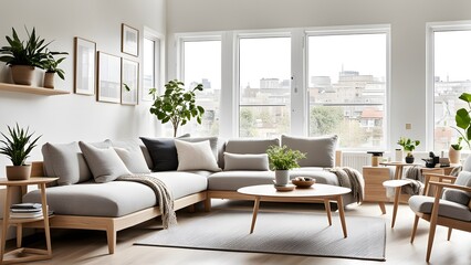 Beautifully Designed Living Room Combining Warm Tones, Wooden Furniture, and Indoor Plants for a Serene Retreat (43)