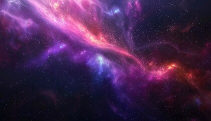 Obraz premium Cosmic Nebula with Swirling Clouds and Stars