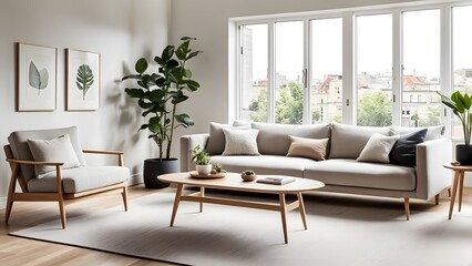 Beautifully Designed Living Room Combining Warm Tones, Wooden Furniture, and Indoor Plants for a Serene Retreat (54)