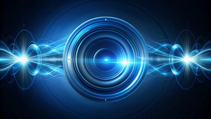 The Symphony of Sound and Light Embracing a Dynamic Speaker with a Striking Blue Glow