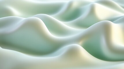 Obraz premium Abstract Green and White Wave Background Soft Pastel Background for Graphic Design Templates