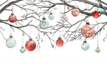 Minimalist Christmas card, clean design with soft pastel colors