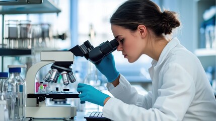 Researcher Analyzing Data in Modern Laboratory Setting