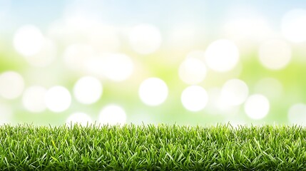 Obraz premium Green Grass with Blurred Background Subtle Blur Background with Space for Custom Text