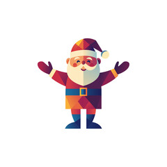 flat vector illustration, santa, christmas