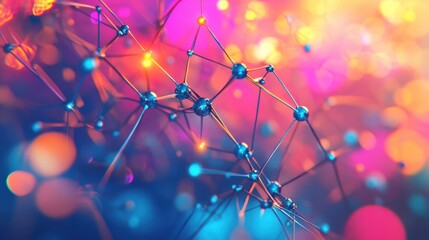 A dynamic visualization of a global database, featuring a 3D neural network structure that symbolizes artificial intelligence
