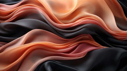 Obraz premium A flowing arrangement of soft, silky fabric in warm tones, creating a sense of elegance.