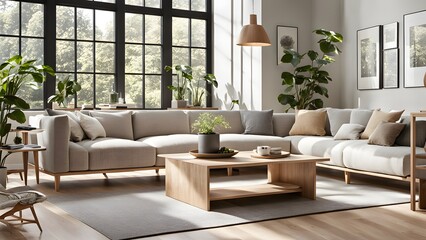 Bright and Airy Living Room with Stylish Neutral Palette, Plush Seating, and Abundant Greenery for a Fresh Look (67)