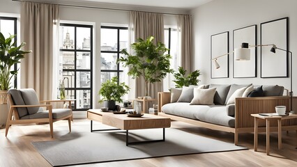 Bright and Airy Living Room with Stylish Neutral Palette, Plush Seating, and Abundant Greenery for a Fresh Look (79)