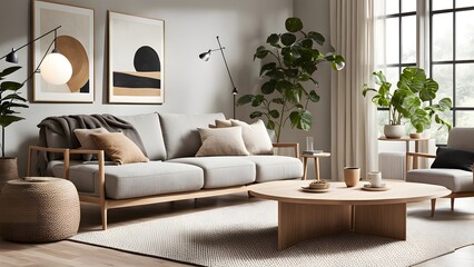 Bright and Airy Living Room with Stylish Neutral Palette, Plush Seating, and Abundant Greenery for a Fresh Look (84)