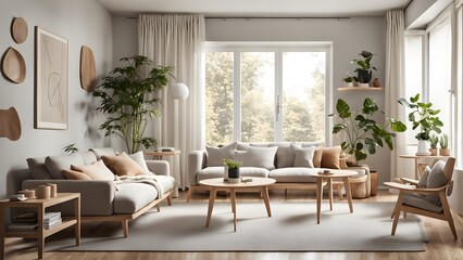 Bright and Airy Living Room with Stylish Neutral Palette, Plush Seating, and Abundant Greenery for a Fresh Look (96)