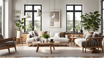 Bright and Airy Living Room with Stylish Neutral Palette, Plush Seating, and Abundant Greenery for a Fresh Look (98)