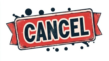 Fototapeta premium Retro Styled 'Cancel' Sign with Vintage Grunge Texture