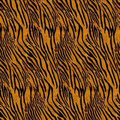 Vector striking pattern of black and white stripes on the orange background , reminiscent of the iconic tiger's coat. The stripes are arranged in a diagonal direction, creating a sense of movement acr