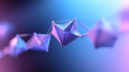 Abstract structures interconnect in digital space to create a dynamic visual experience reflecting technological innovation and creativity